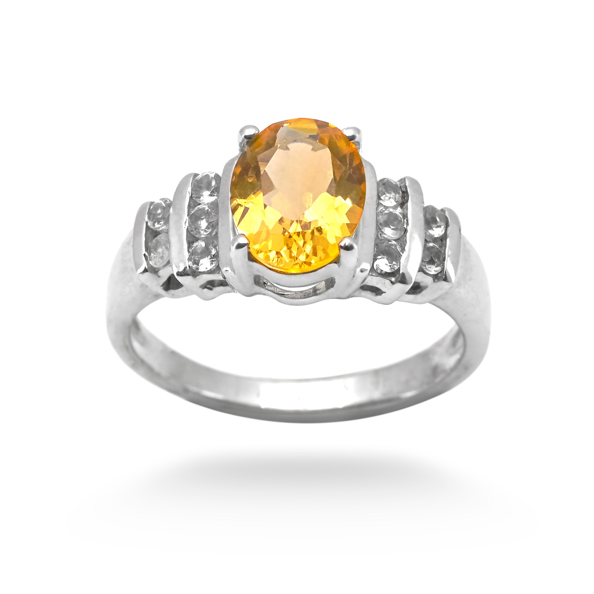 Bague citrine, topaze argent Alina